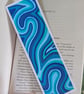 Handmade Blue Swirl Bookmark