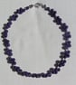 Purple Amethyst Crystal Gemstone Beaded Statement Necklace "Violet Joy" - Image 7