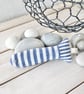 FISH KEY RING - blue stripes, lavender