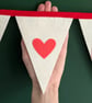 Just Married Felt Bunting - Red, Pink and Ivory Wedding Banner - Image 7