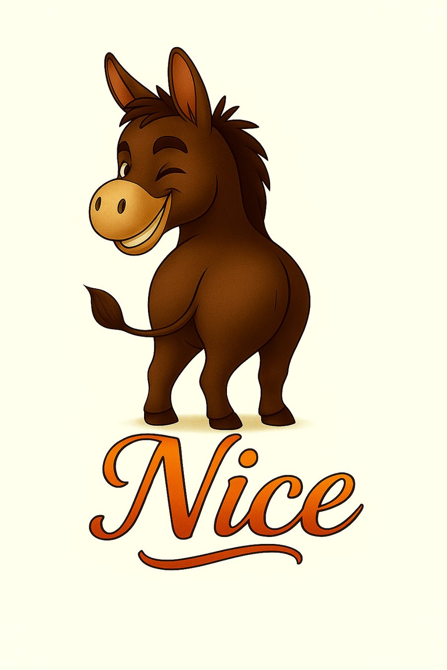 Winking Donkey Illustration – Fun Print for Home or Gifts