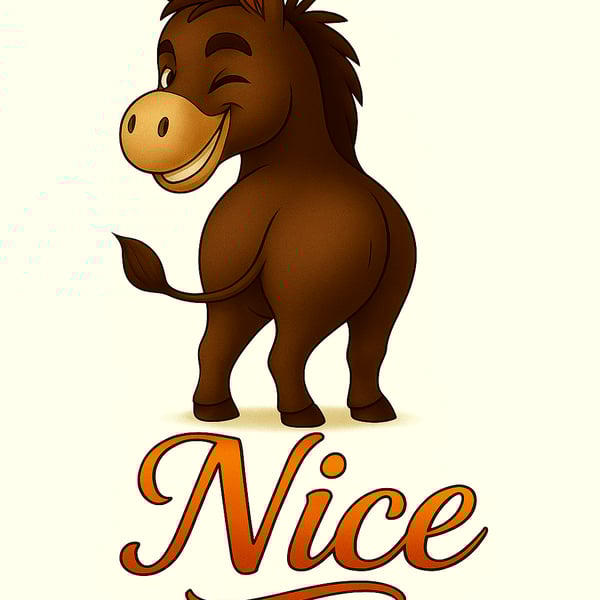 Winking Donkey Illustration – Fun Print for Home or Gifts