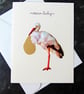 New Baby Geometric Stork Greetings Card - Image 4