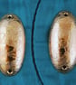 2 Floral domed oval Copper Spacers connectors - etched copper connectors - Image 1