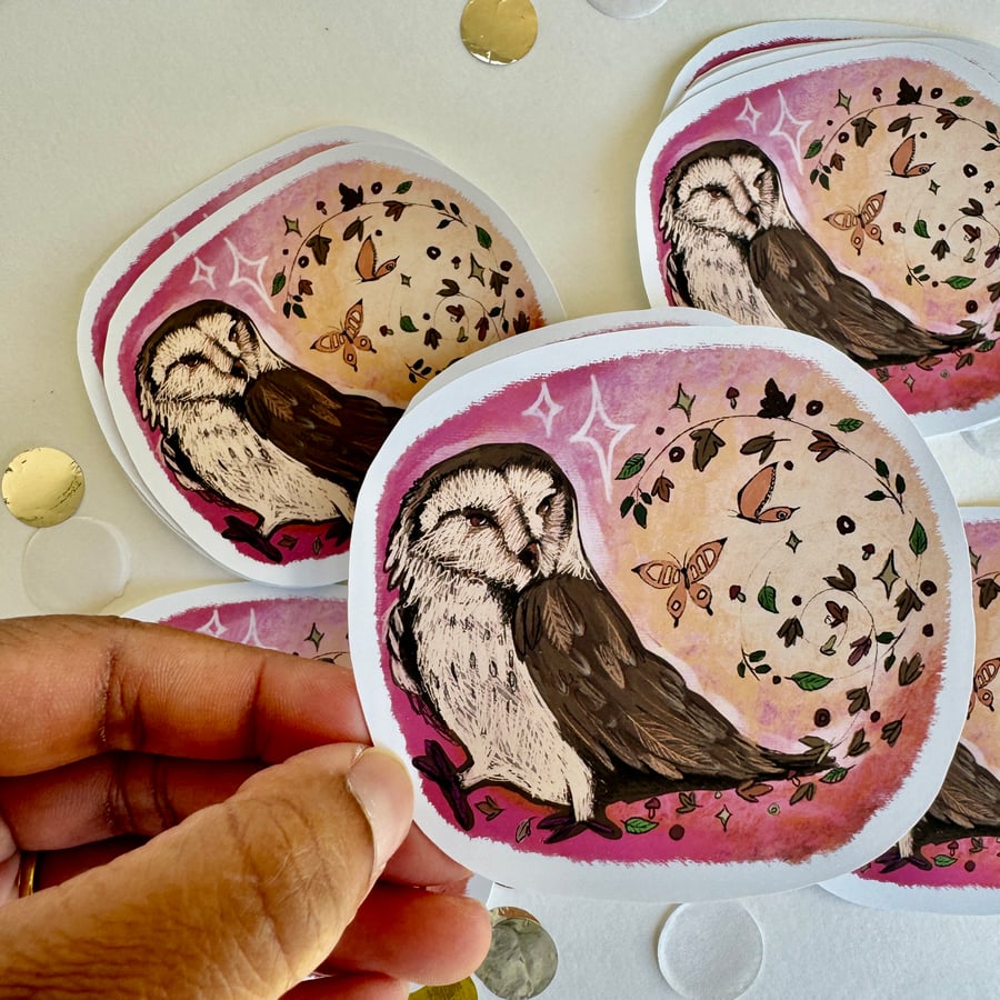 Stickers Sunset Owl Matt Vinyl 