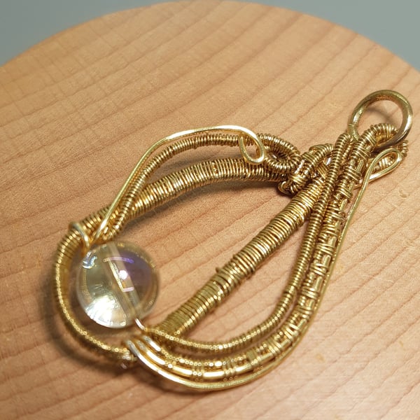 Handmade. Wire wrapped pendant. Wire inspired jewellery