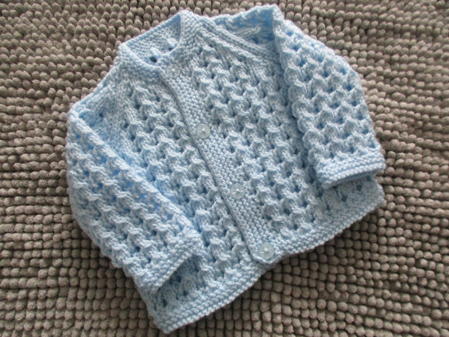 16" Twist Stitch Round Neck Cardigan 