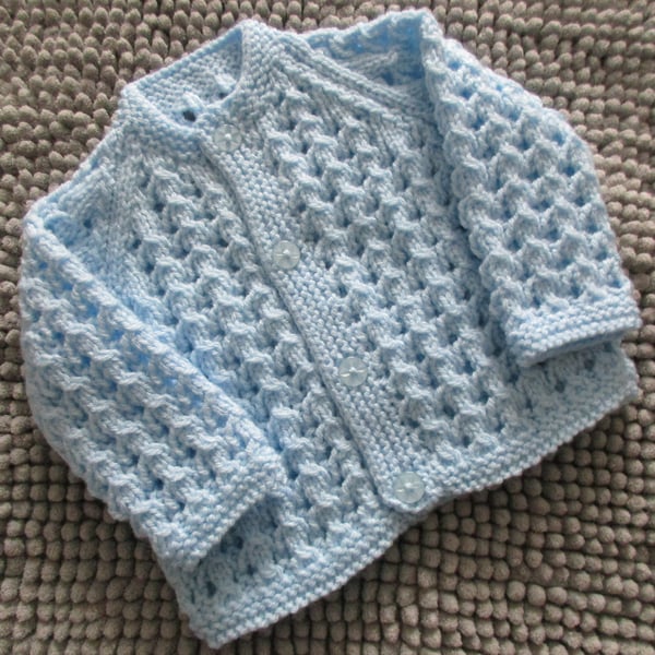 16" Twist Stitch Round Neck Cardigan 