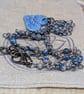Blue ceramic heart pendant with jasper and wirework chain - Image 7