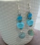  Shell & Czech glass bead drop earrings - Image 1