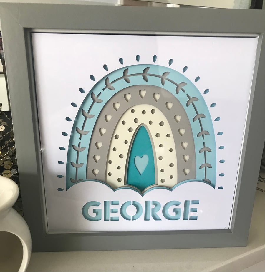 Personalised baby gift frame nursery decor