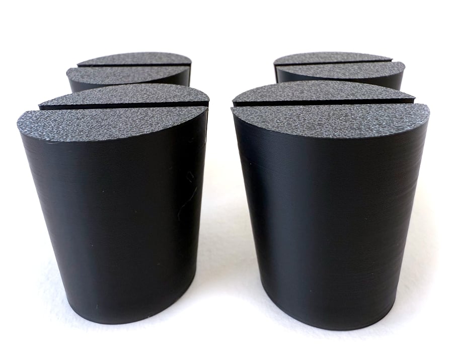 Set of 4 Black Christmas tree pots, fused glass display stands, 4mm slot