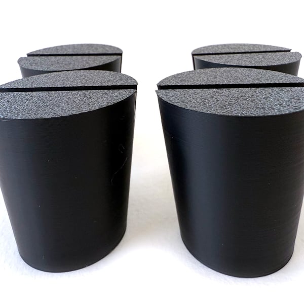Set of 4 Black Christmas tree pots, fused glass display stands, 4mm slot