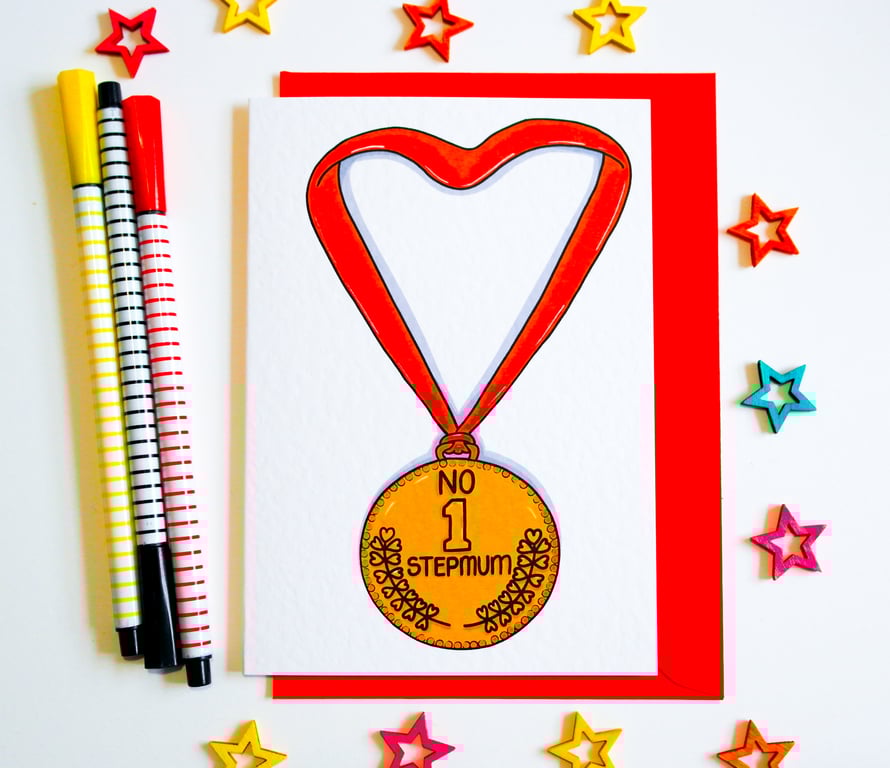 Best StepMum, Birthday Card, Mother's Day Card, Number 1 Stepmum Card