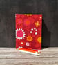 Handstitched 1960s Vintage Dekoplus Fabric Covered A6 Notebook, Fuschia