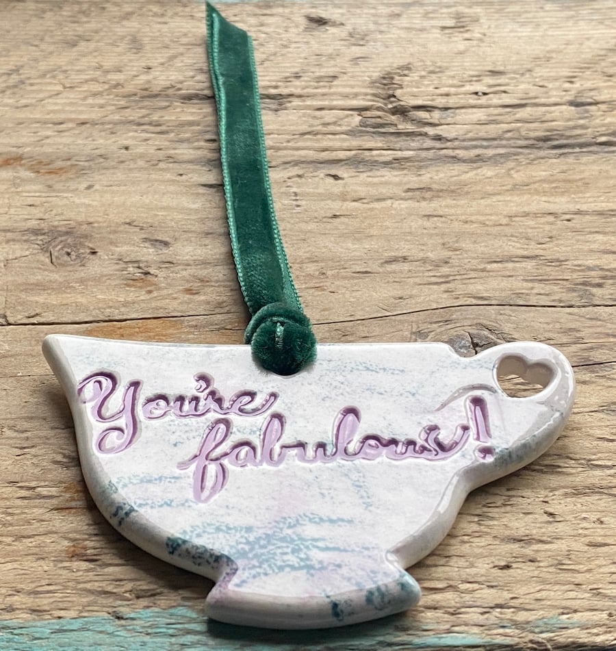 Handmade Ceramic Tea Cup Hanging