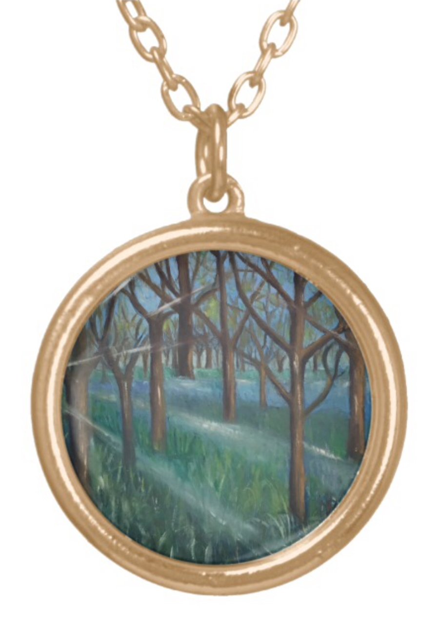 Beautiful Pendant featuring the design ‘Inspiration In The Bluebell Wood’