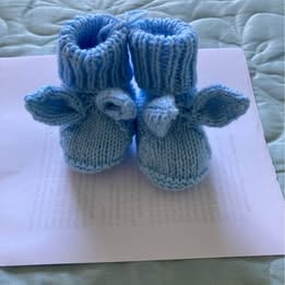 Baby blue bootees