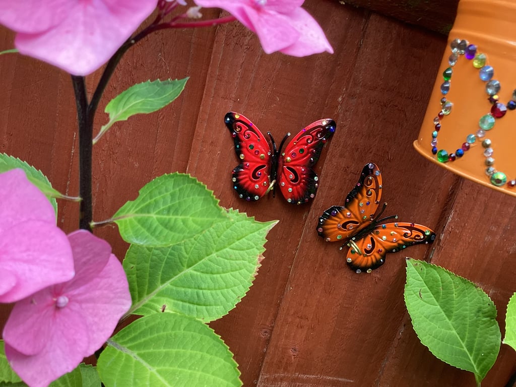 2 small butterfly garden, wall decoration