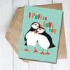 Blank Card Puffin card  love card valentine card