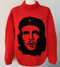 Red Che Guevara Hand Knitted Iconic Image Sweater - Image 1