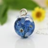 Forget me Not Real Flower Resin Orb Sphere Necklace