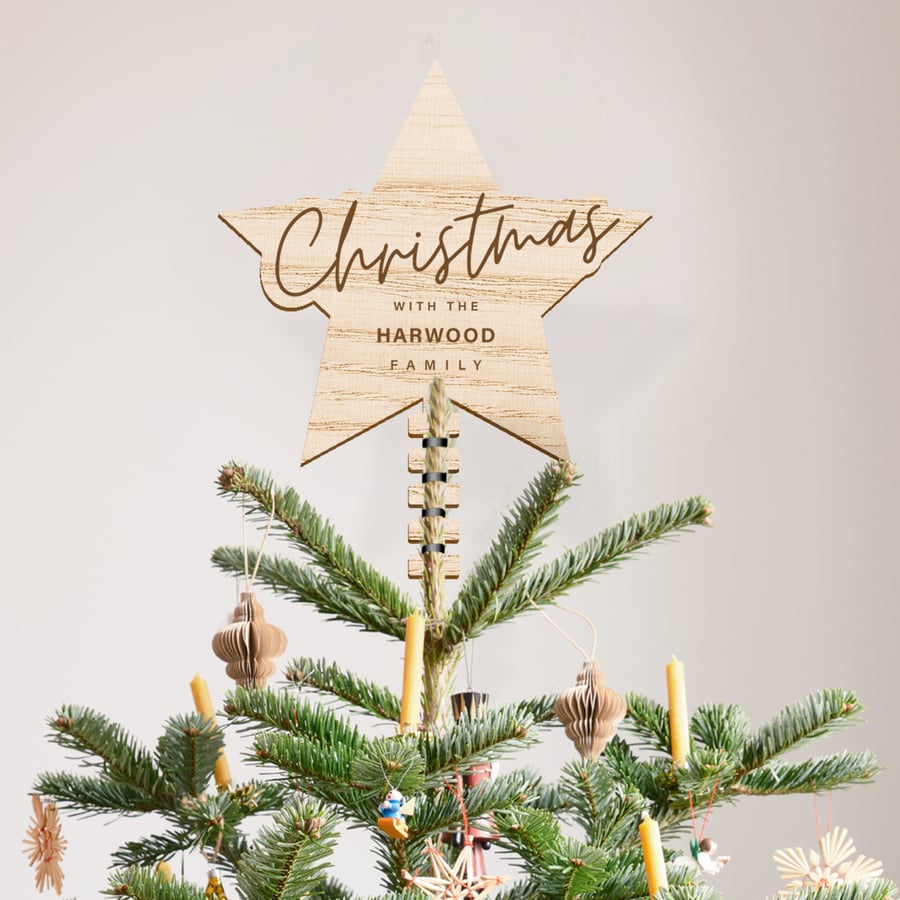 Personalised Tree Topper Star - Moontime: Custom Family  Christmas Tree Decor