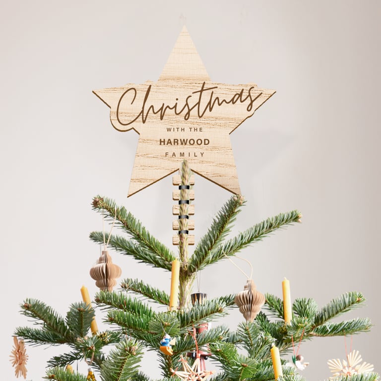 Personalised Tree Topper Star - Moontime: Custom Family  Christmas Tree Decor