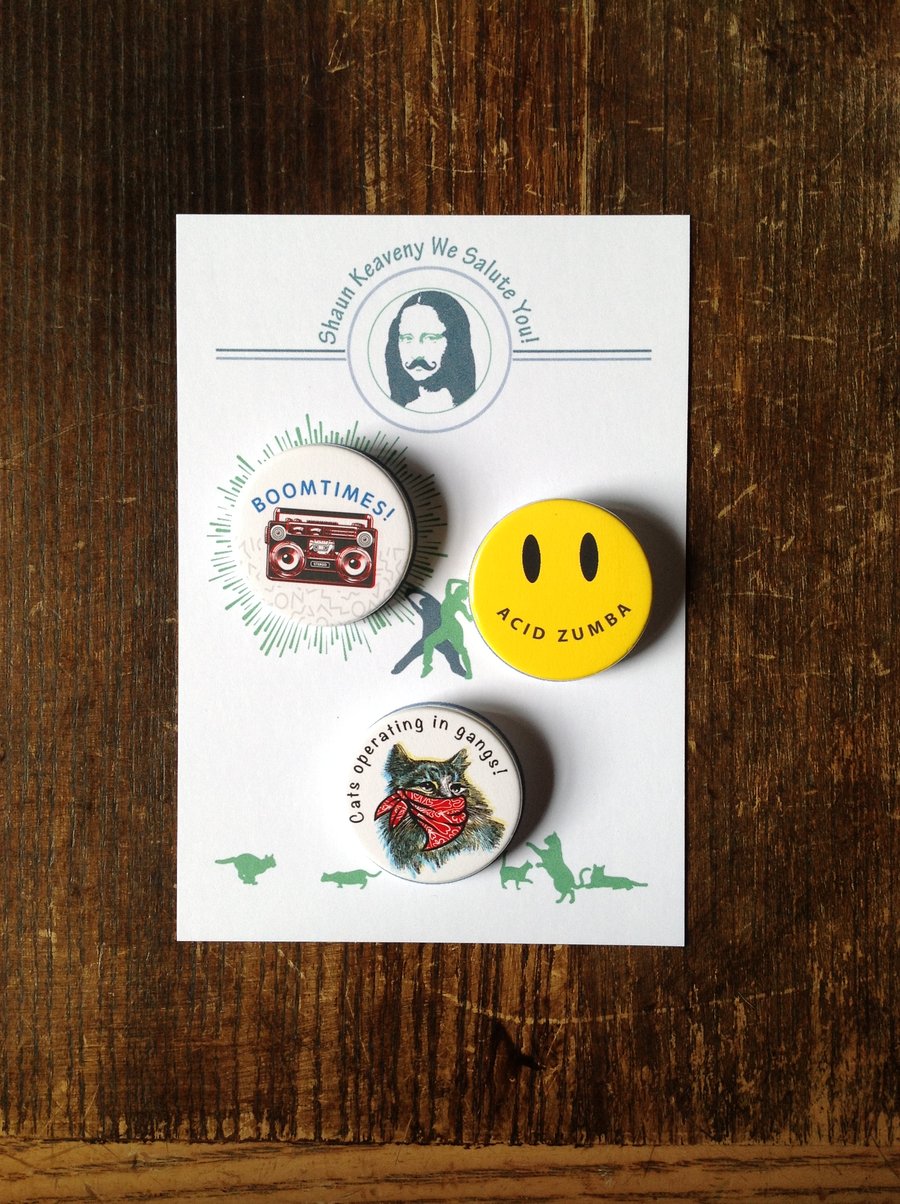 Shaun Keaveny Cartwall Badges, Cats In Gangs, Boomtimes, Acid Zumba set 1