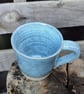 Scandi blue textured clay mug - Image 4