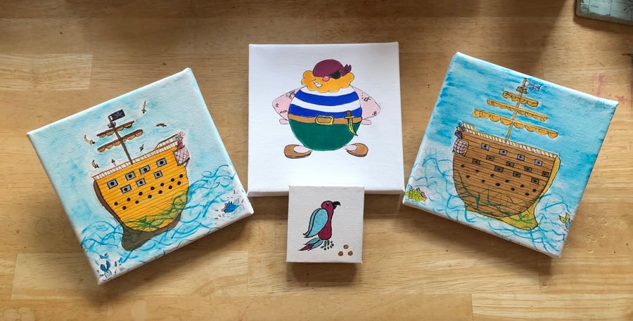 Pirate, Ships and Parrot Canvases Collection 