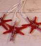 Glass Star decorations, wire wrapped and beaded  - Image 4