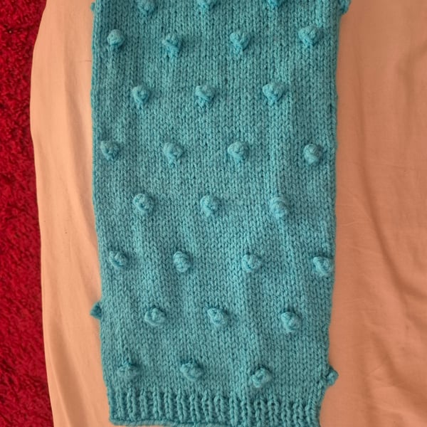 Hand knitted dog coat 
