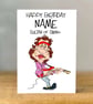 Personalised Dire Music Birthday Card, Guitar Player, mum, dad, grandad son, dad