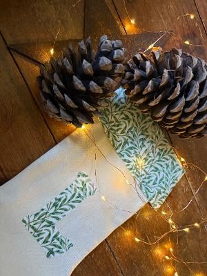 Personalised Handmade William Morris Christmas Stocking – Medium Size 