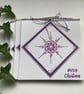 CHRISTMAS  CARDS ( pack of 4 )  Snowflake . Purple , silver. Scandi style. - Image 3
