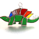 Dinosaur Suncatcher Stained Glass Stegosaurus Green 031
