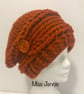 Crochet Slouch Hat, Womens Beanie, Copper Hat, Womens Fashion hat, Slouch beanie - Image 6