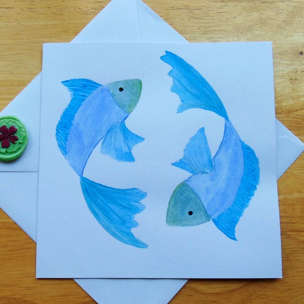 Pisces Horoscope Greetings Card With Wax Seal