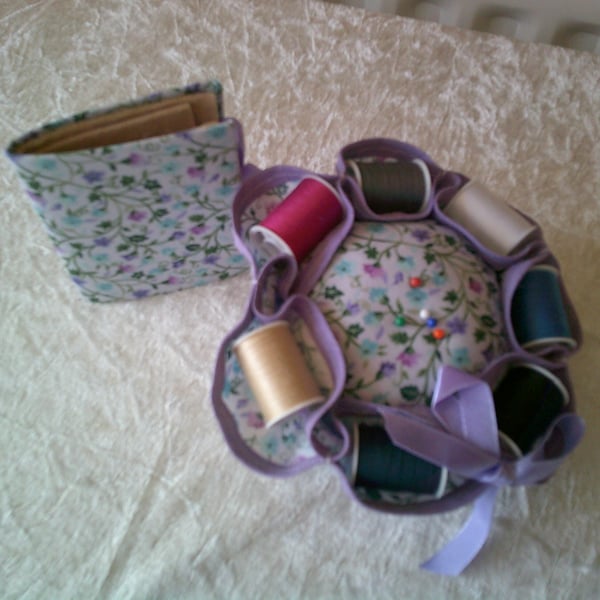 Cotton Reel Pin Cushion and Needlecase Set