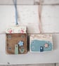 Set of 2 Wooden Floral House Hanging Decorations