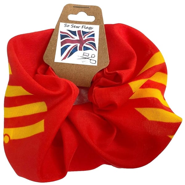 Languedoc Roussillon Flag Hair Scrunchie Scrunchies Accessory Band Elastic