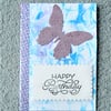 hand crafted butterfly birthday card ( ref F 465)