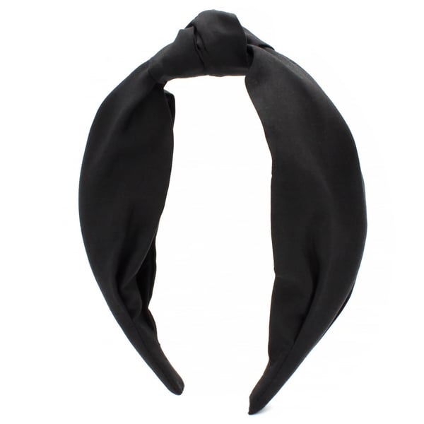 Liberty Fabric Women's Classic Top Knot Headband, Black F Plain Print