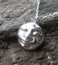 Fine Silver Moon Goddess Pendant and Sterling Silver 18 Inch Chain - Image 1