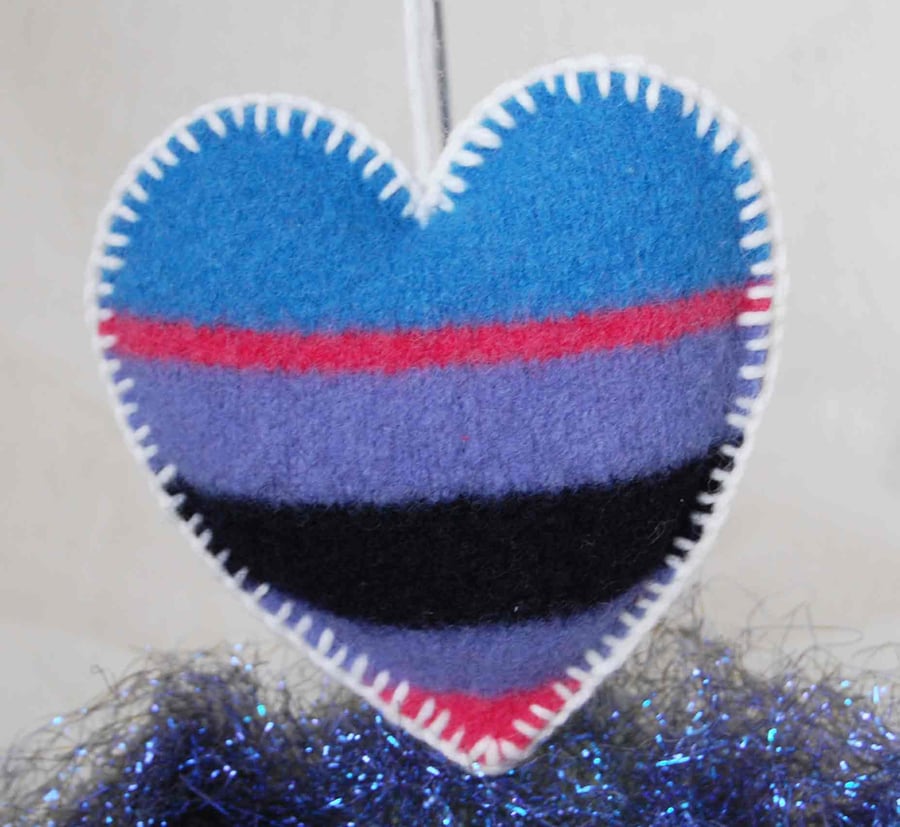 Felted Hanging Heart Ornament