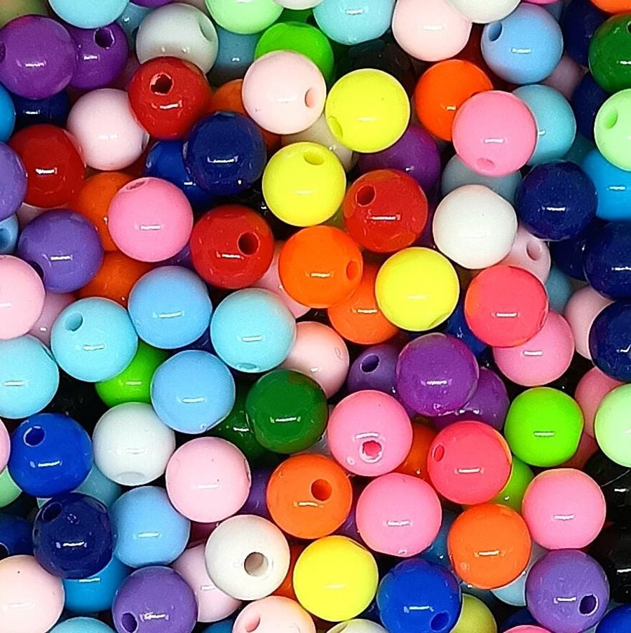 6mm Acrylic Ball Beads: Multicolored DIY Jewelry Making - 200 1000pcs