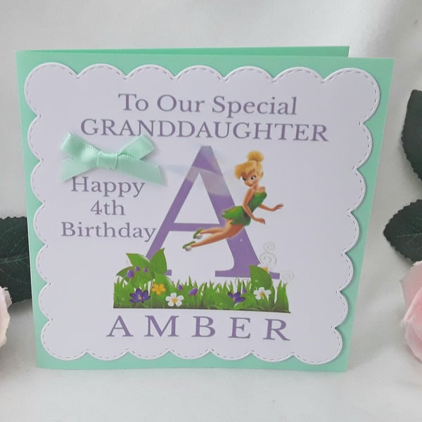Personalised Tinkerbell Birthday Card, Any age and relationship