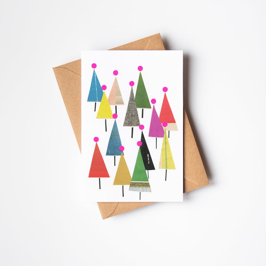 Christmas Tree Greeting Card - Winter Forest