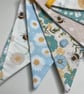 Handmade Fabric Bunting 10 flags: Bees & Flowers Home Decor - Image 6